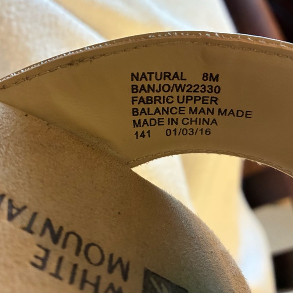 White Mountain “Banjo” 8M Cream Natural Espadrille Wedge Sandals w/Ankle Strap - Picture 8 of 9